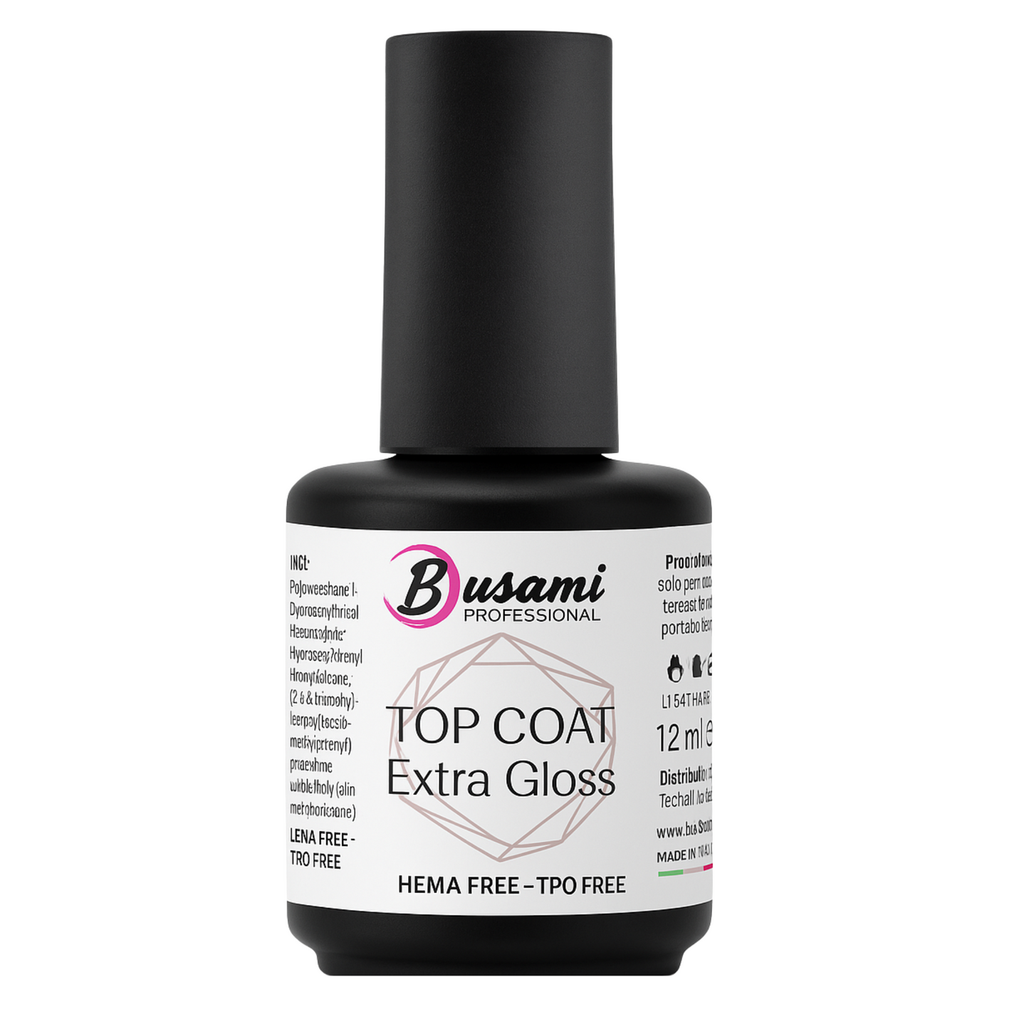 B.USAMI NAILS PROFESSIONAL - top coat effetto extra gloss senza dispersione 12 ml