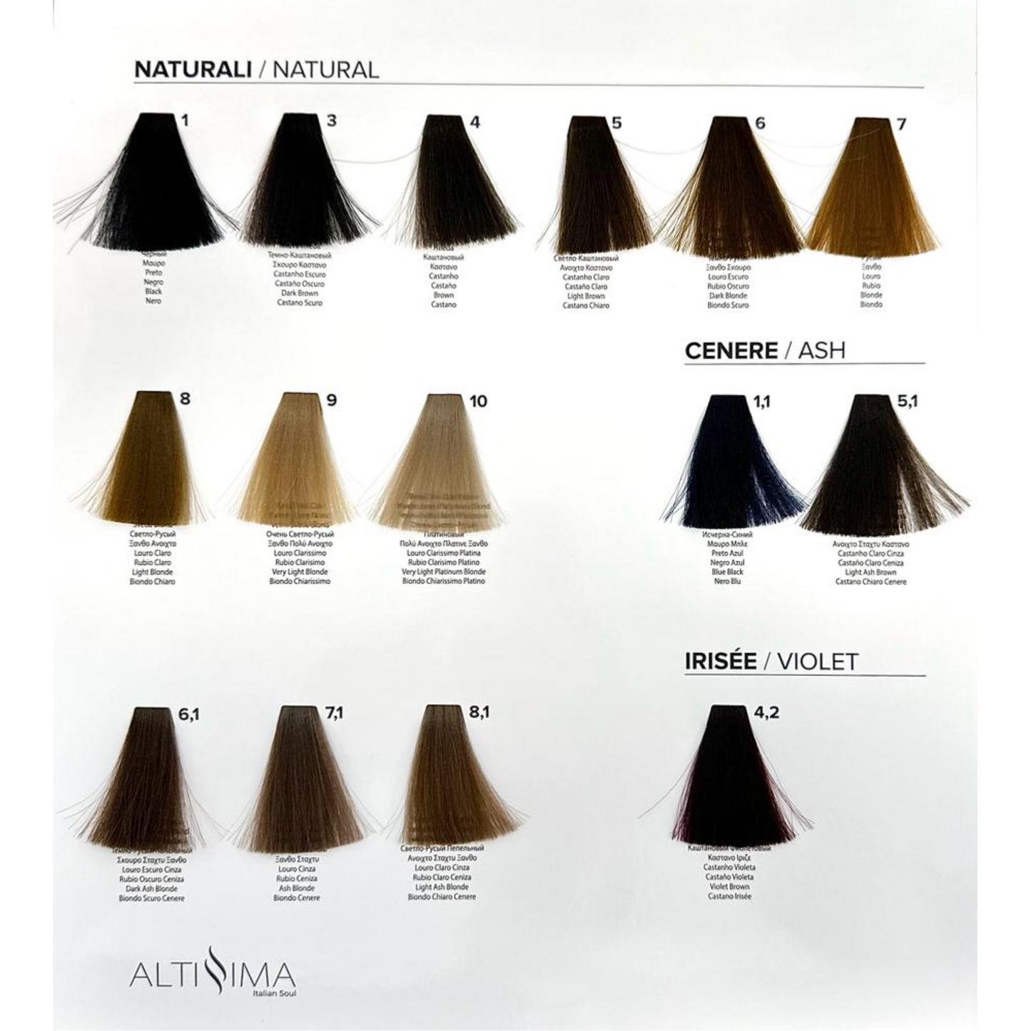 ALTISSIMA - Tinta permanente colorazione rapida 10 minuti tubo 100gr