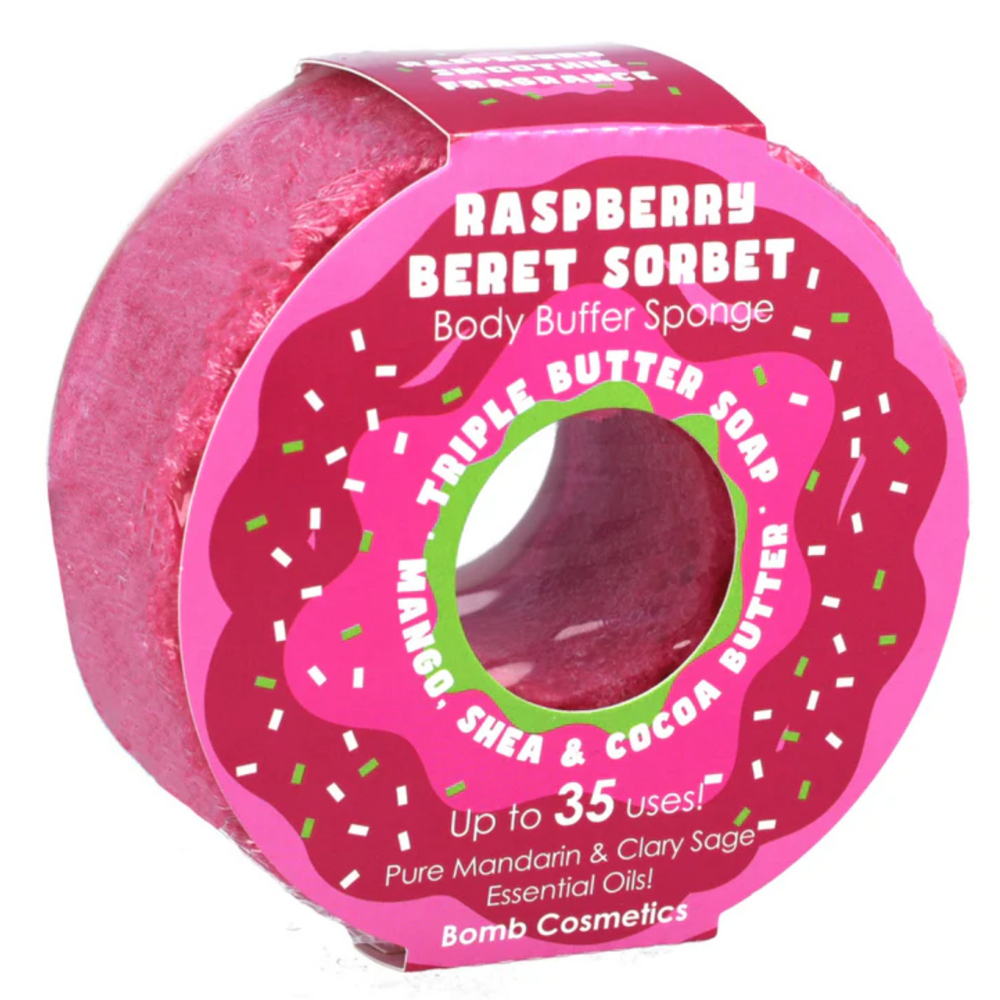 BOMB COSMETICS - Spugna sapone Raspberry Berry Sorbet