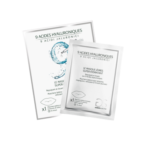 GABOR COSMETICS - 9 acidi ialuronici Patch labbra monouso super-idratante e rimpolpante in tessuto di cellulosa 100% vegetale 5 ml