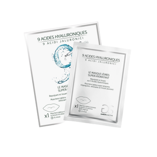 GABOR COSMETICS - 9 acidi ialuronici Patch labbra monouso super-idratante e rimpolpante in tessuto di cellulosa 100% vegetale 5 ml