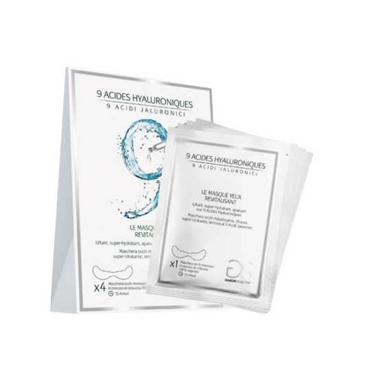 GABOR COSMETICS - 9 acidi ialuronici Maschera monouso occhi rivitalizzante, liftante, super-idratante in tessuto di cellulosa 100% vegetale