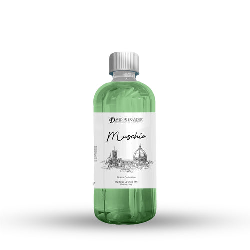 David Alexander Professional Cosmetics  Ricarica Profumatore Muschio 500 ml – Intensa, Naturale, Artigianale