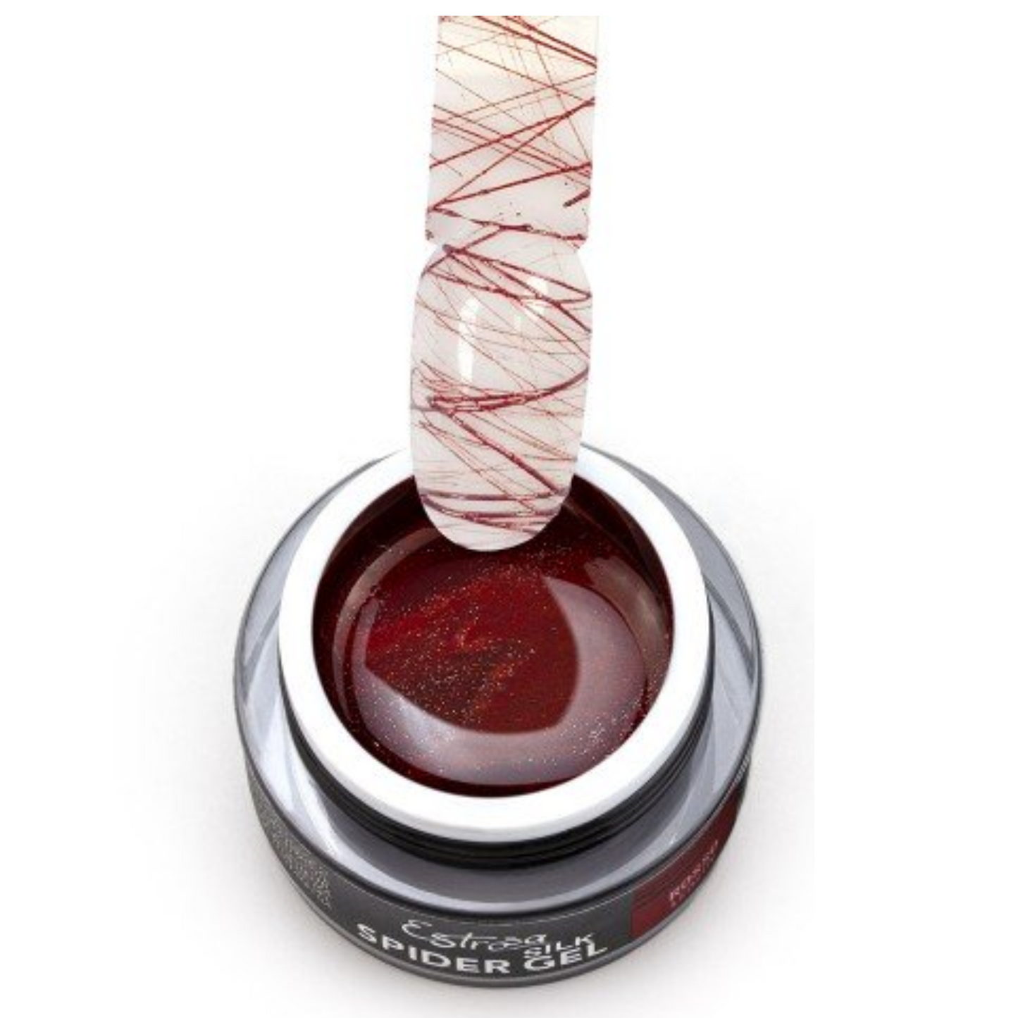 ESTROSA - silk spider gel rosso micro glitter 5 ml