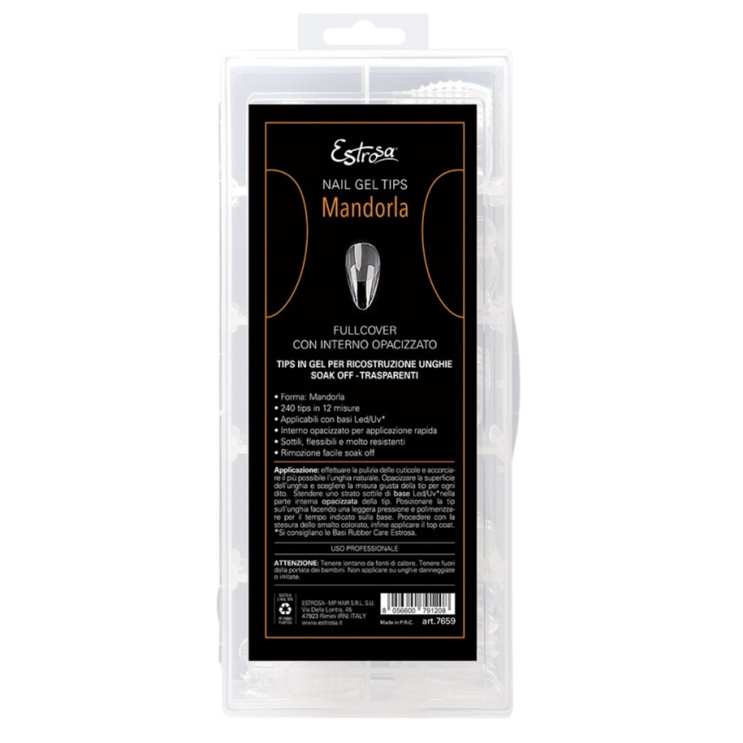 ESTROSA - Mandorla Nail Gel Tips Estrosa 12 misure 240 pz