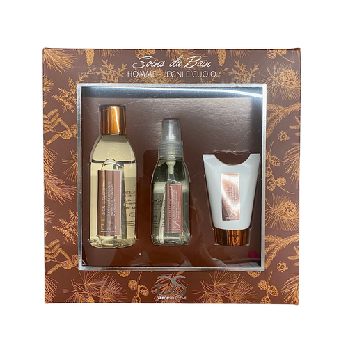GABOR SELECTIVE - legno e cuoio Pro-vitamina B5 e acido ialuronico bagno doccia + deodorante + balsamo dopobarba