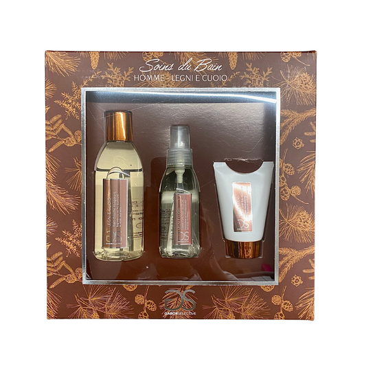 GABOR SELECTIVE - legno e cuoio Pro-vitamina B5 e acido ialuronico bagno doccia + deodorante + balsamo dopobarba