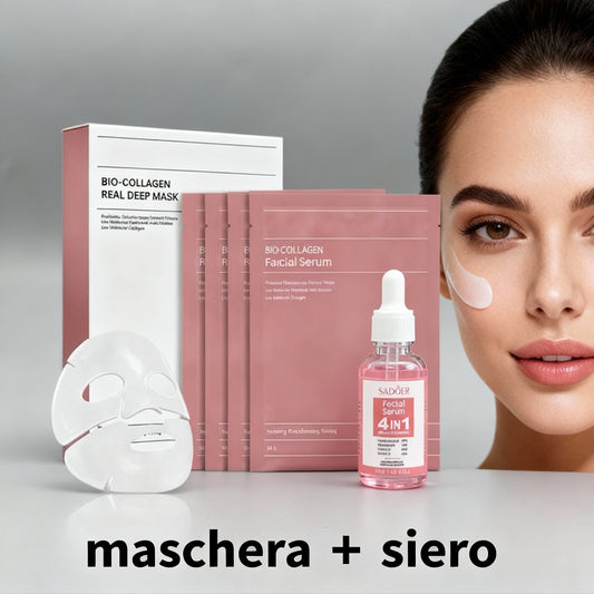 4 MASCHERE Bio-Collagen + Siero Sadoer 4 in 1 COMBO PERFETTA