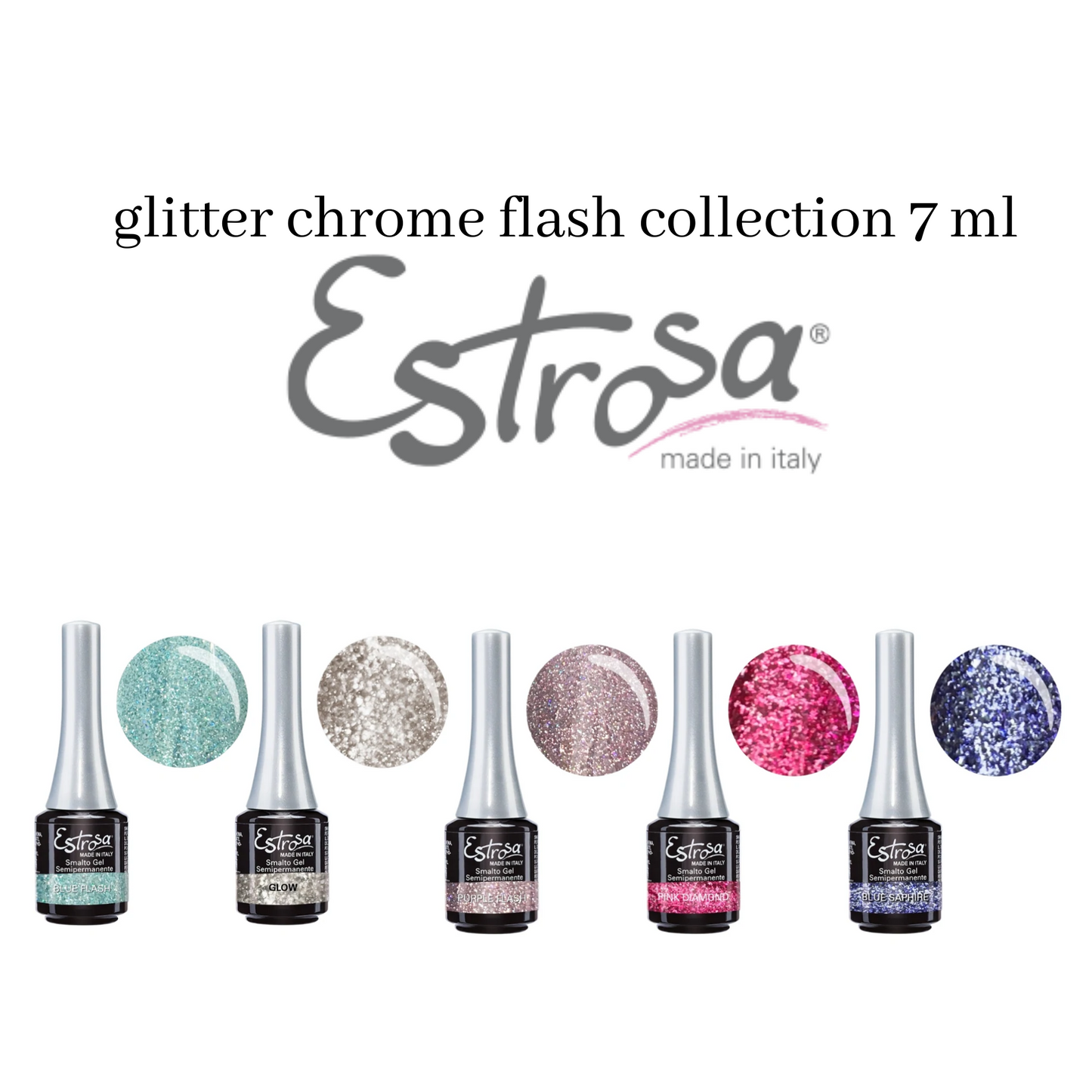 ESTROSA - NEW glitter chrome flash Smalto Semipermanente 7 ml