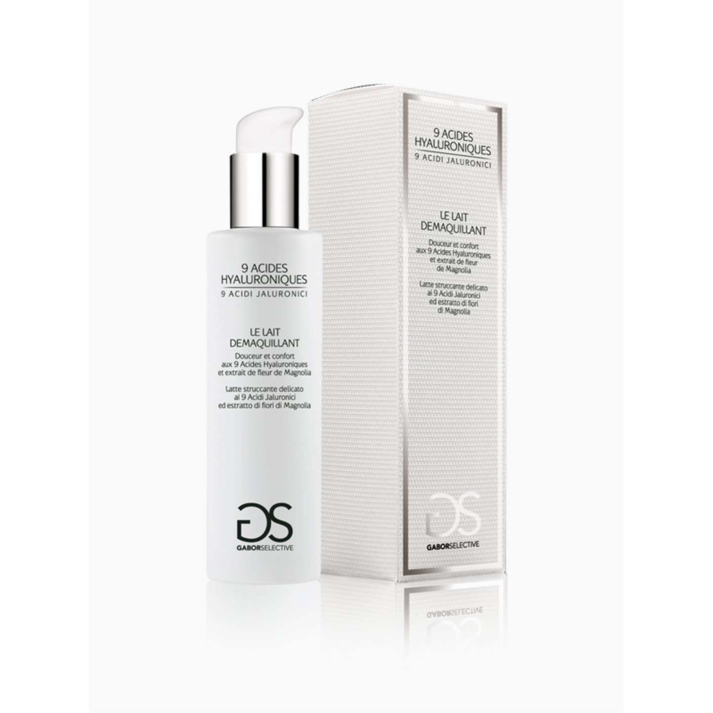 GABOR COSMETICS - 9 ACIDI IALURONICI -  Le Lait Démaquillant Latte detergente e struccante delicato con 9 acidi ialuronici ed estratto di Magnolia da 200 ml