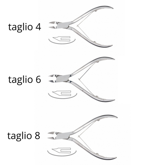 ESTROSA - Tronchesi professionali in acciaio inox per cuticole taglio 4/6/8